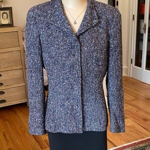 Zanella Blue Black Blazer - Size 8